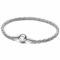 Pulsera Cadena de Serpiente Trenzada con Cierre de Bola - 593757C00-18