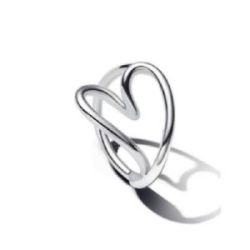 Anillo Corazón Forma Orgánica Plata de primera ley - 193288C00-50