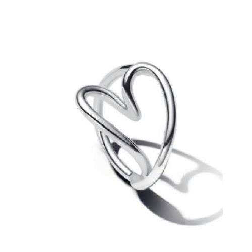 Anillo Corazón Forma Orgánica Plata de primera ley - 193288C00-50