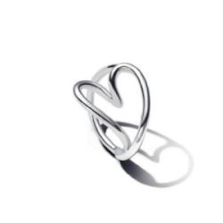 Anillo Corazón Forma Orgánica Plata de primera ley - 193288C00-54