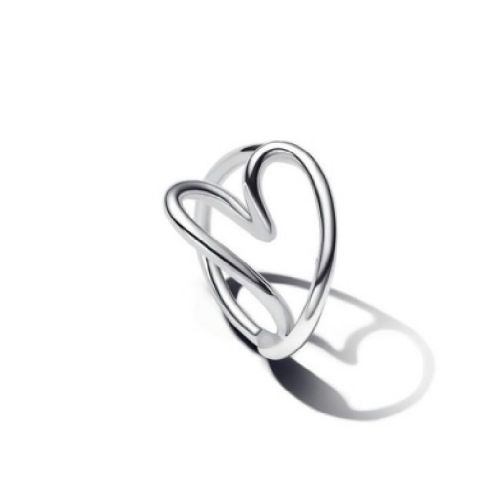 Anillo Corazón Forma Orgánica Plata de primera ley - 193288C00-54