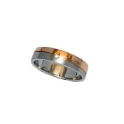 ALIANZA ORO BLANCO Y ROSA CON DIAMANTE - AL0120B