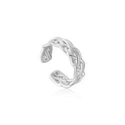 ANILLO DE PLATA FORMA DE CUERDA AJUSTABLE - R036-02H