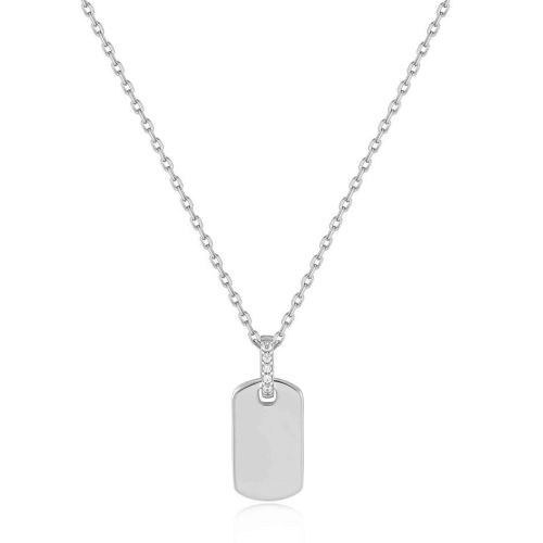 COLLAR PLATA CON PLAQUETA - N037-02H