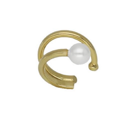 ARRECADA EAR CUFF AMB PERLA DE PLATA XAPADA EN OR - A3967-DT