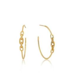 PENDIENTES ARO DE PLATA CHAPADA EN ORO AMARILLO - E004-03G