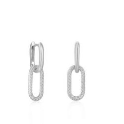 ARRECADES DE PLATA ROPE OVAL DROP - E036-04H