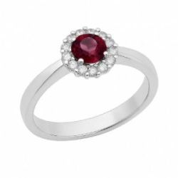 ANILLO ORO BLANCO Y RODOLITA ROSA - 42471S006