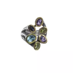 ANELL PLATA AMB TOPAZIS - ASP 1217