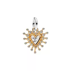 Charm Pandora Doble Colgante Corazón Circonitas - 764141C01