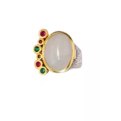 Anillo Oro, Plata y Turmalina - ASP 1773