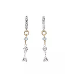 ARRECADES LLARGUES D’OR BLANC I PLATA AMB DETALLS BLAUS - 11034