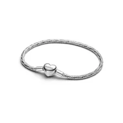 Pulsera Cadena Serpiente Plata Cierre Corazón T19 - 594236C00-19