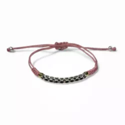 Pulsera plata con baño de oro rosa y circonitas - 11222RO