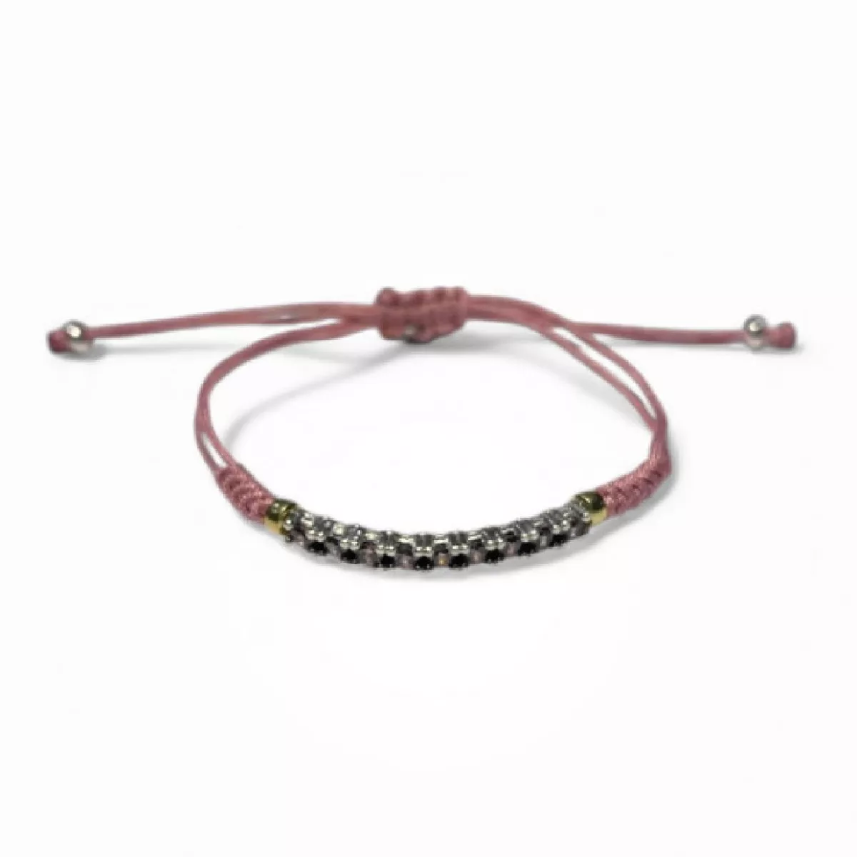 Pulsera plata con baño de oro rosa y circonitas - 11222RO
