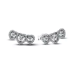 Pendientes de Botón Triple Halo Corazón - 294411C01