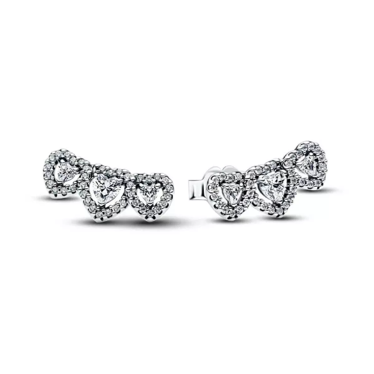 Pendientes de Botón Triple Halo Corazón - 294411C01
