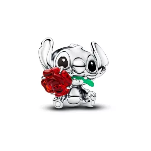 Charm Stitch de Disney con Rosa Cristal de Murano - 794378C01