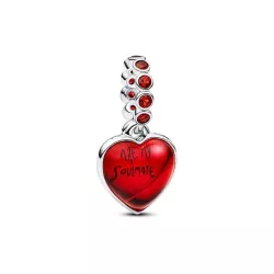 Charm Colgante Doble Corazón Cristal de Murano Rojo - 794429C01