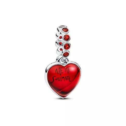 Charm Colgante Doble Corazón Cristal de Murano Rojo - 794429C01