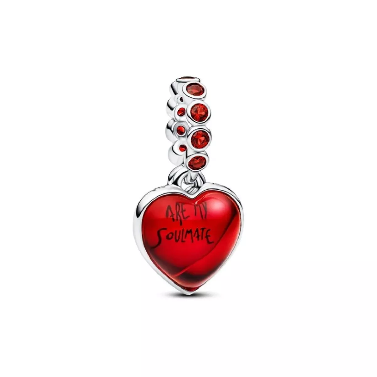 Charm Colgante Doble Corazón Cristal de Murano Rojo - 794429C01