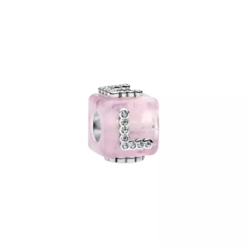 Charm Cubo Amor Cristal de Murano Rosa - 794433C01