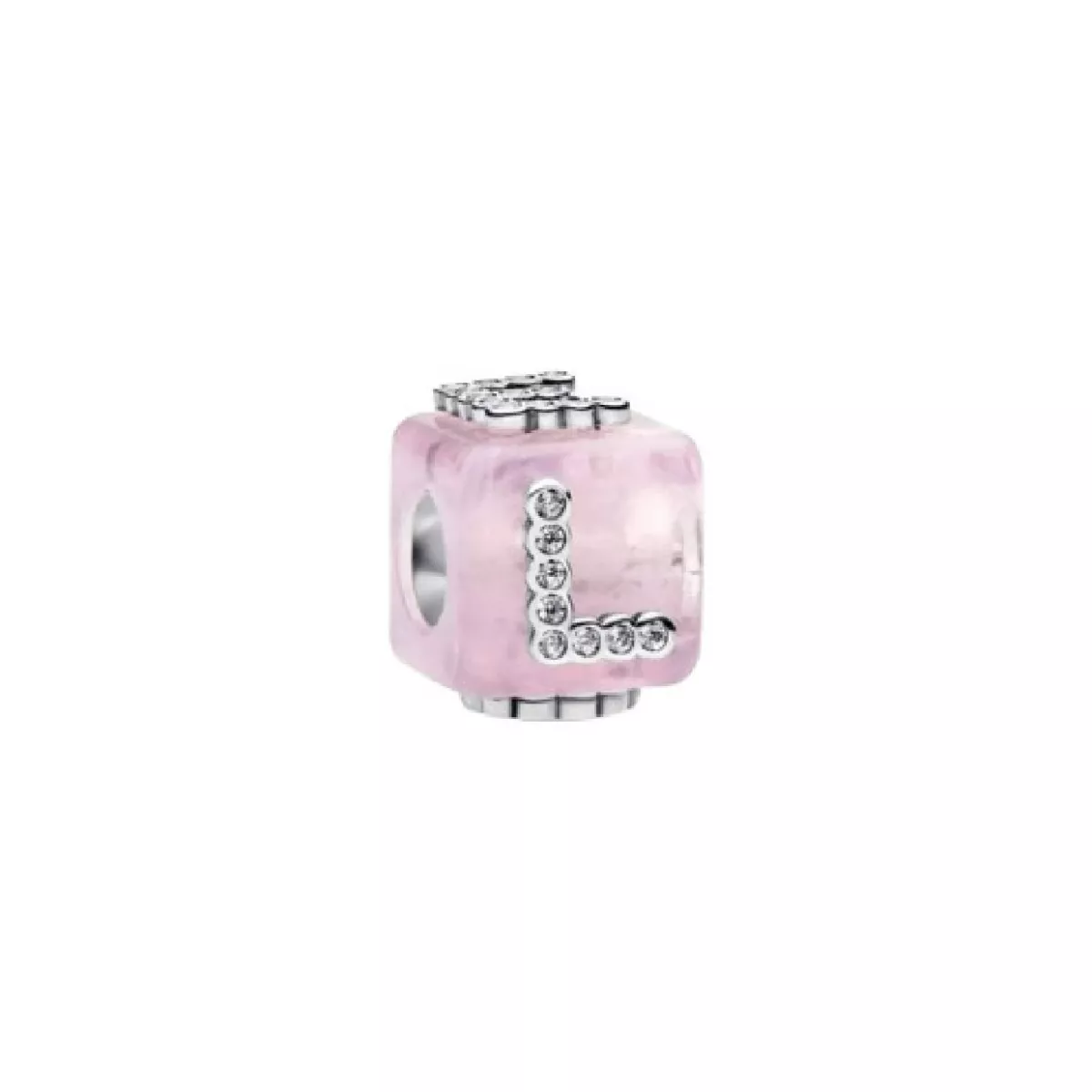 Charm Cubo Amor Cristal de Murano Rosa - 794433C01