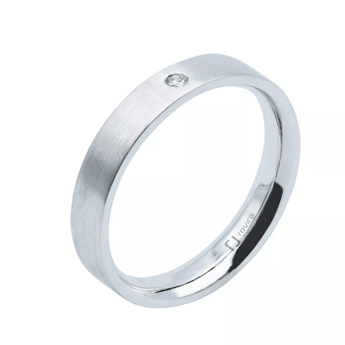 Alianza oro blanco y diamante - 70284/35/OB/B