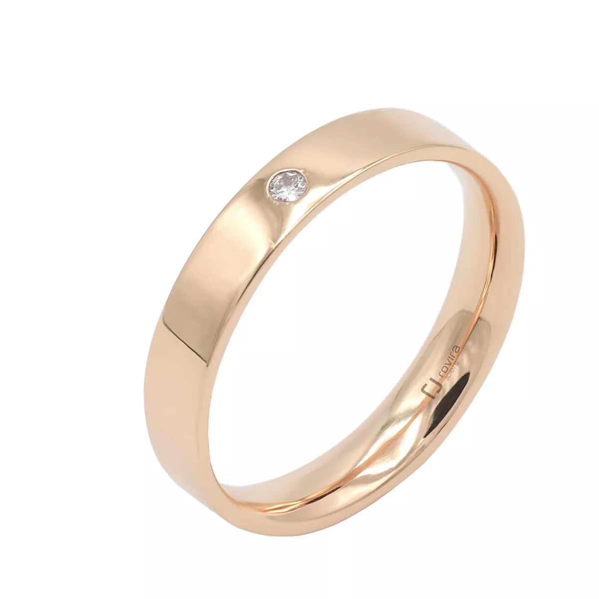 Alianza oro rosa y diamante - 70284/35/OR/B