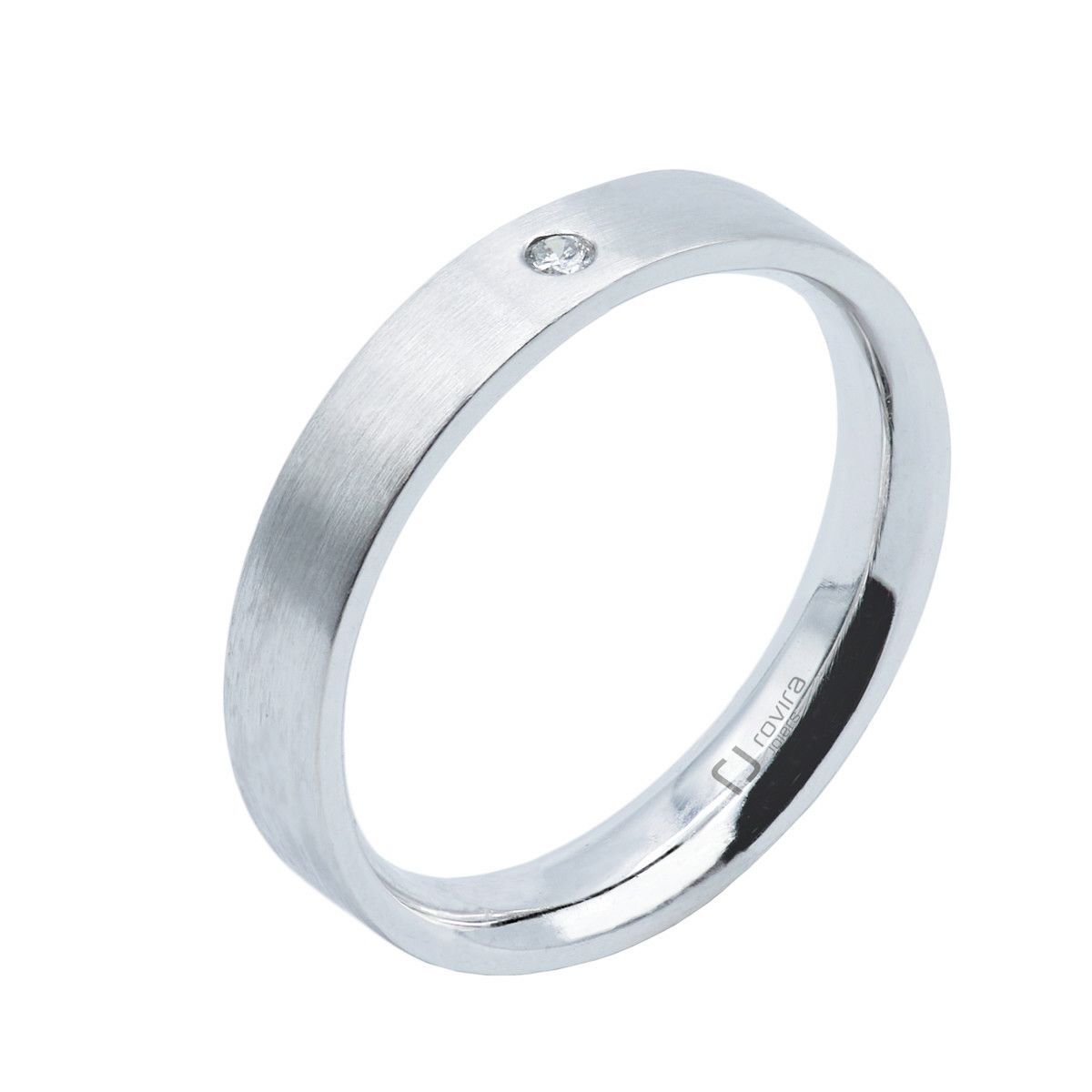 Aliança or blanc i diamant - 70284/40/OB/B