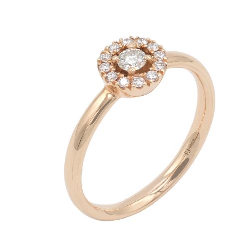 Anell en or rosa i diamants - AN03131