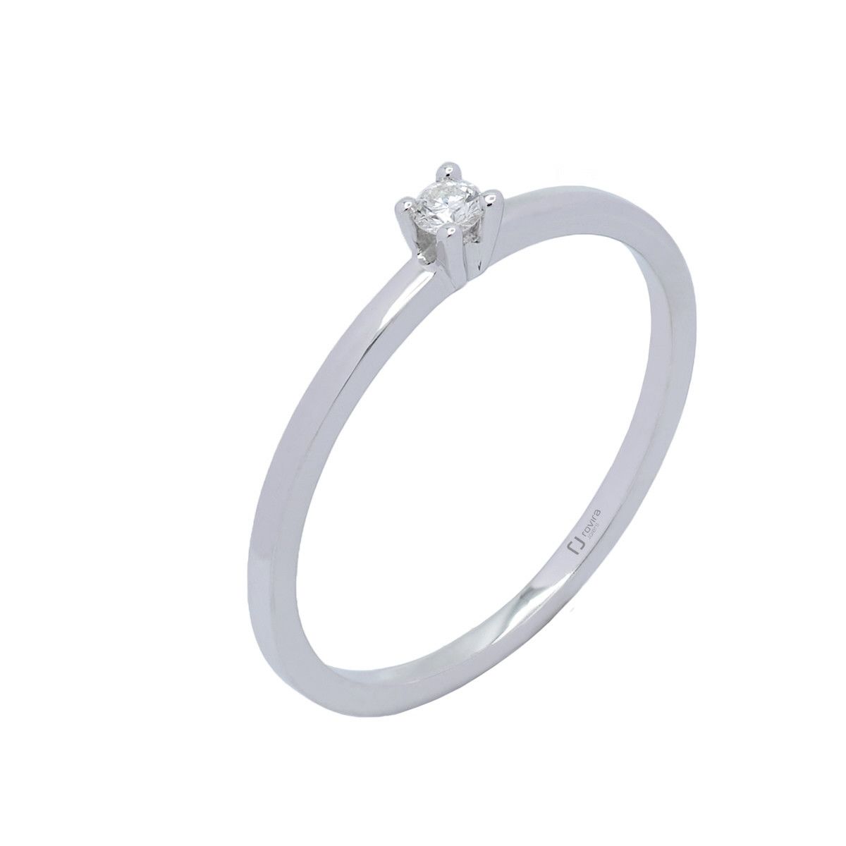 Solitario oro blanco y diamante 0,055 cts