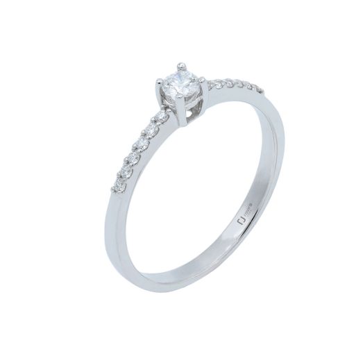 Solitari or blanc i diamants 0,22 cts - 390812