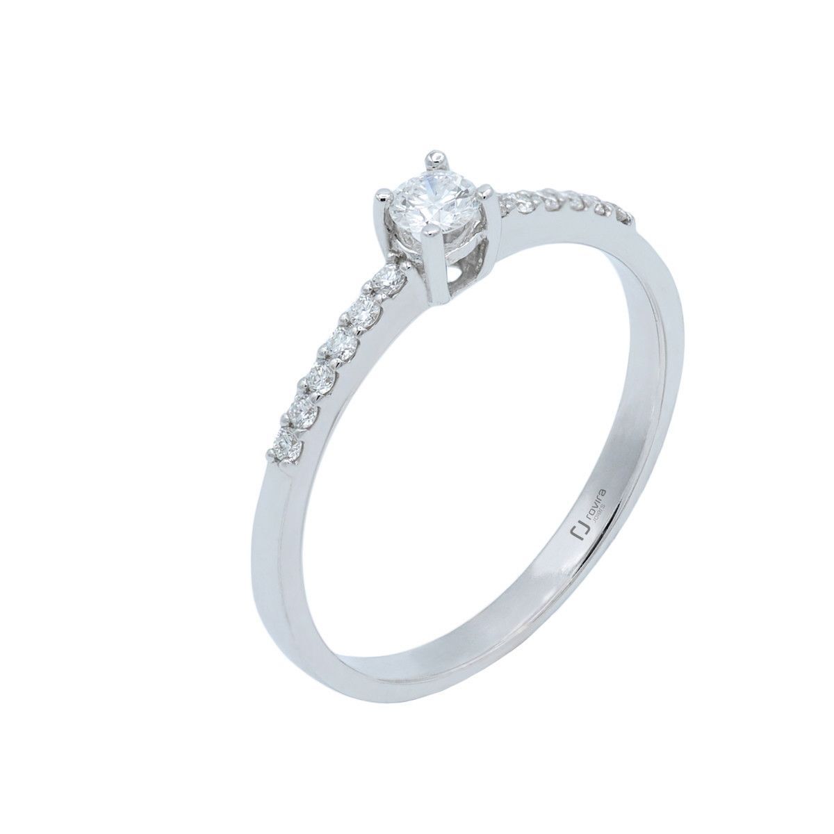 Solitari or blanc i diamants 0,22 cts