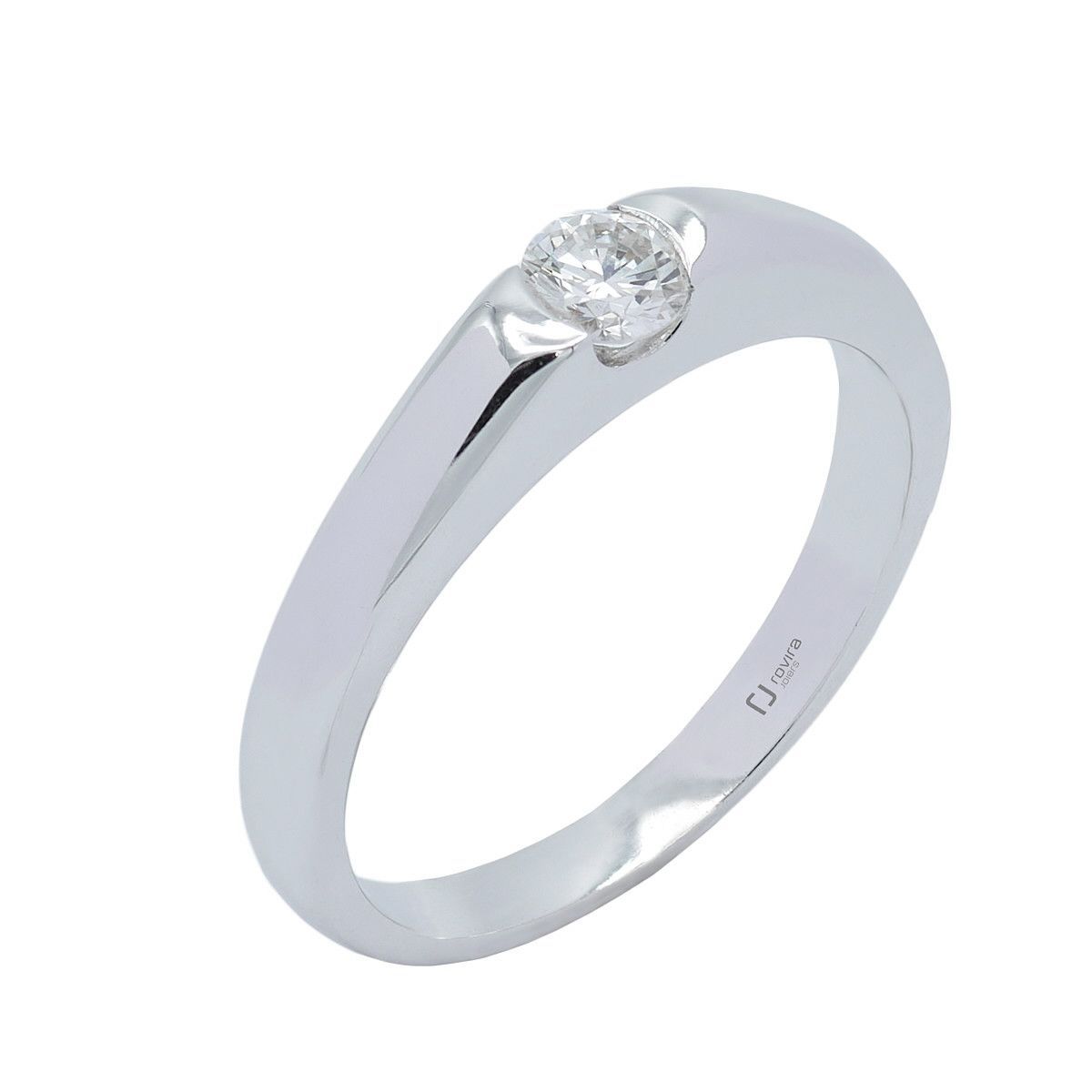 Solitari en or blanc i diamant 0,25 cts - A01-863-L