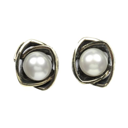 Pendientes STYLIANO Oro, Plata y Perla - BSP 1388/B