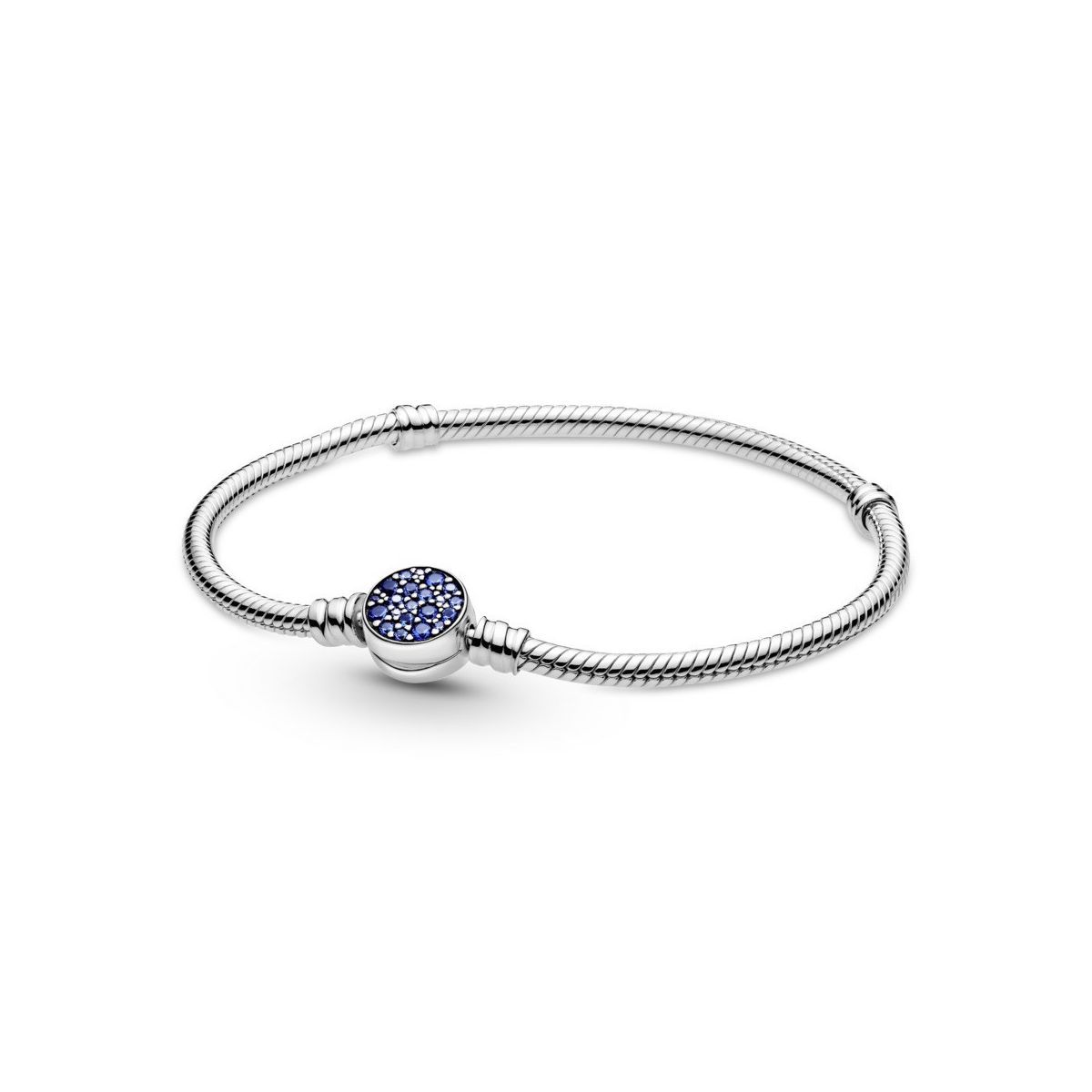Pulsera Cadena de Serpiente Cierre Disco Azul Brillante - 599288C01-18 Pulsera Cadena de Serpiente Cierre Disco Azul Brillante - 599288C01-18