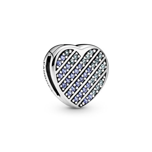 Charm Reflexions Corazón Azul en Pavé  - 799346C01