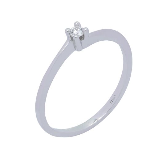 Solitario oro blanco y diamante 0,05 cts Solitario oro blanco y diamante 0,05 cts