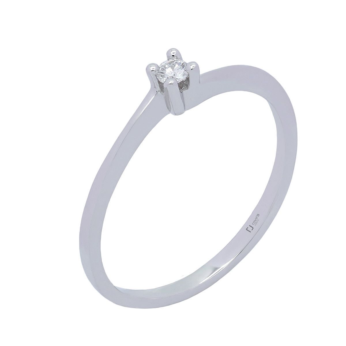 Solitario oro blanco y diamante 0,05 cts Solitario oro blanco y diamante 0,05 cts