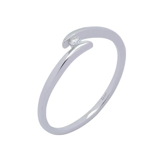 Solitari or blanc i diamant 0,03 cts