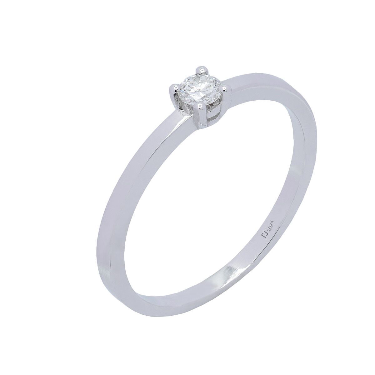 Solitari or blanc i diamants 0,065 cts