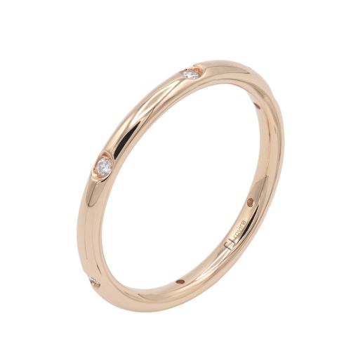 Aliança or rosa de 18 k i diamants 0,08 cts - V-3142/X