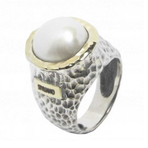 Anillo STYLIANO de Plata, Oro y Perla - AR 225