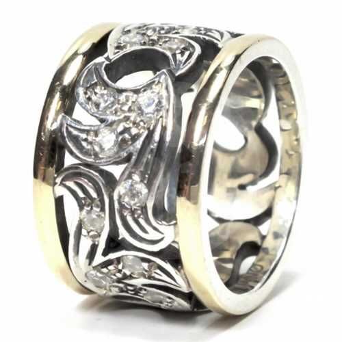 Anillo STYLIANO de Plata, Oro y Circonitas - AR 42