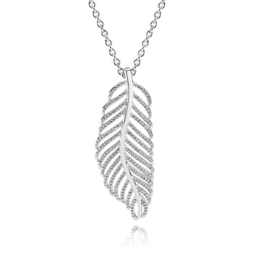 Collar Pluma de Circonitas Pandora - 390397CZ-90