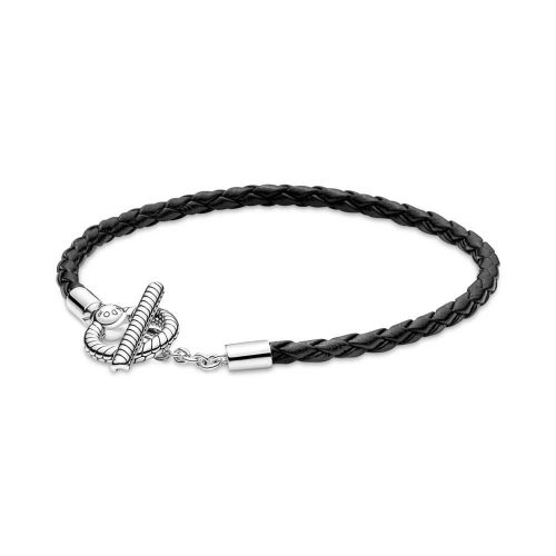 Pulsera Moments Cuero Trenzado con Cierre en Forma de T - 591675C01-S1