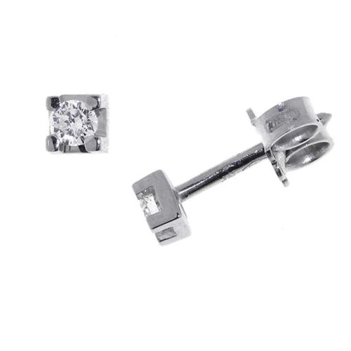 PENDIENTES ORO BLANCO Y DIAMANTES VS 0.06 cts - BB S09052 06