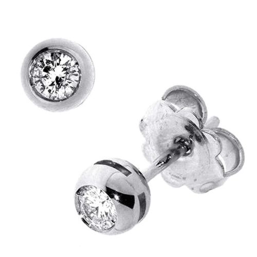 Arracades or blanc i diamant VS 0,02 cts