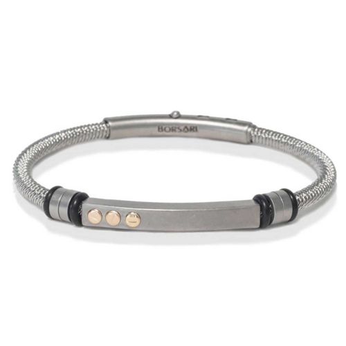 Pulsera BORSARI AUDACE ACCIAIO Natural Steel Talla M - BRSTAU02